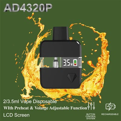 予熱と電圧調整可能な機能を備えた2ml/3.5ml麻の使い捨て